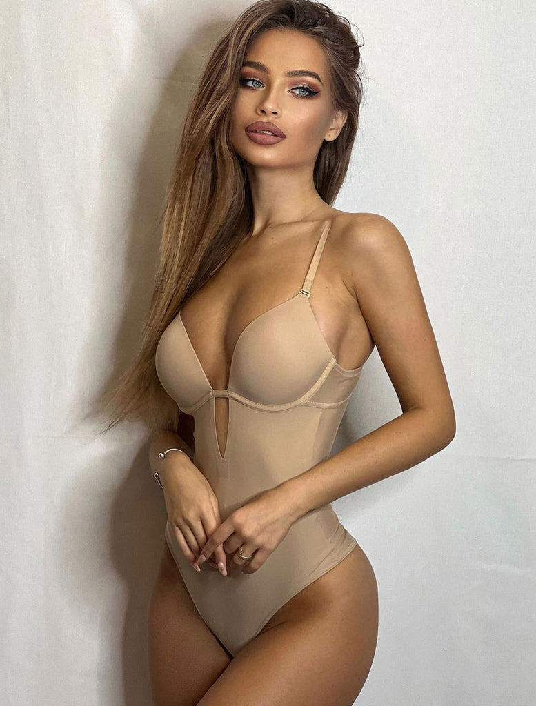 Invisible Touch Balconette Bodysuit In Nude Styled By Influencer